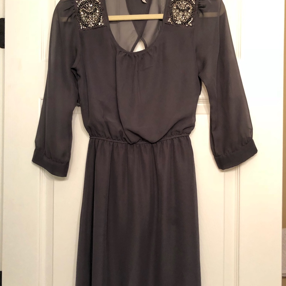 Maurices grey chiffon dress